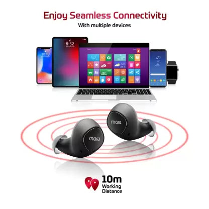 MarQ by Flipkart True Wireless Bluetooth Headset (Black, True Wireless) MarQ by Flipkart True Wireless Bluetooth Headset (Black, True Wireless)